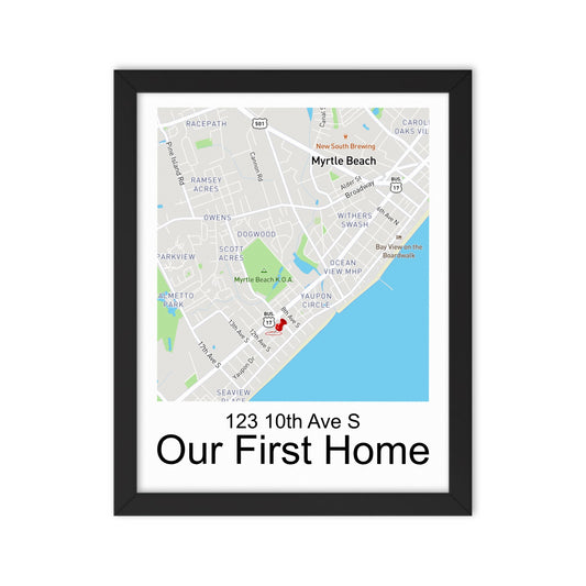 Our First Home – Personalized Map Keepsake